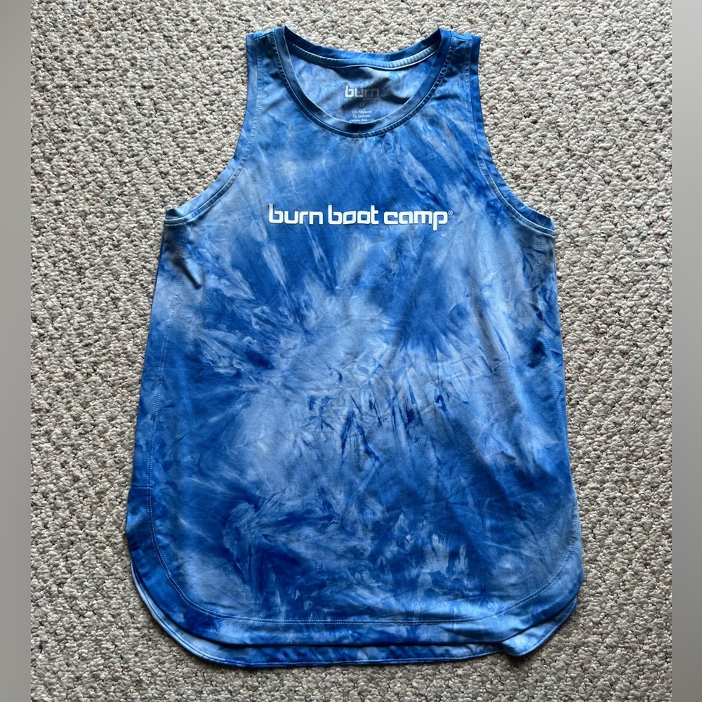 Burn Boot Camp Blue Tie-Dye Tank Top